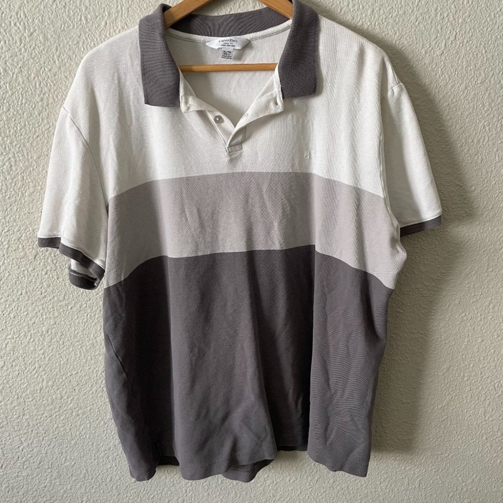 Calvin Klein White/Gray Polo